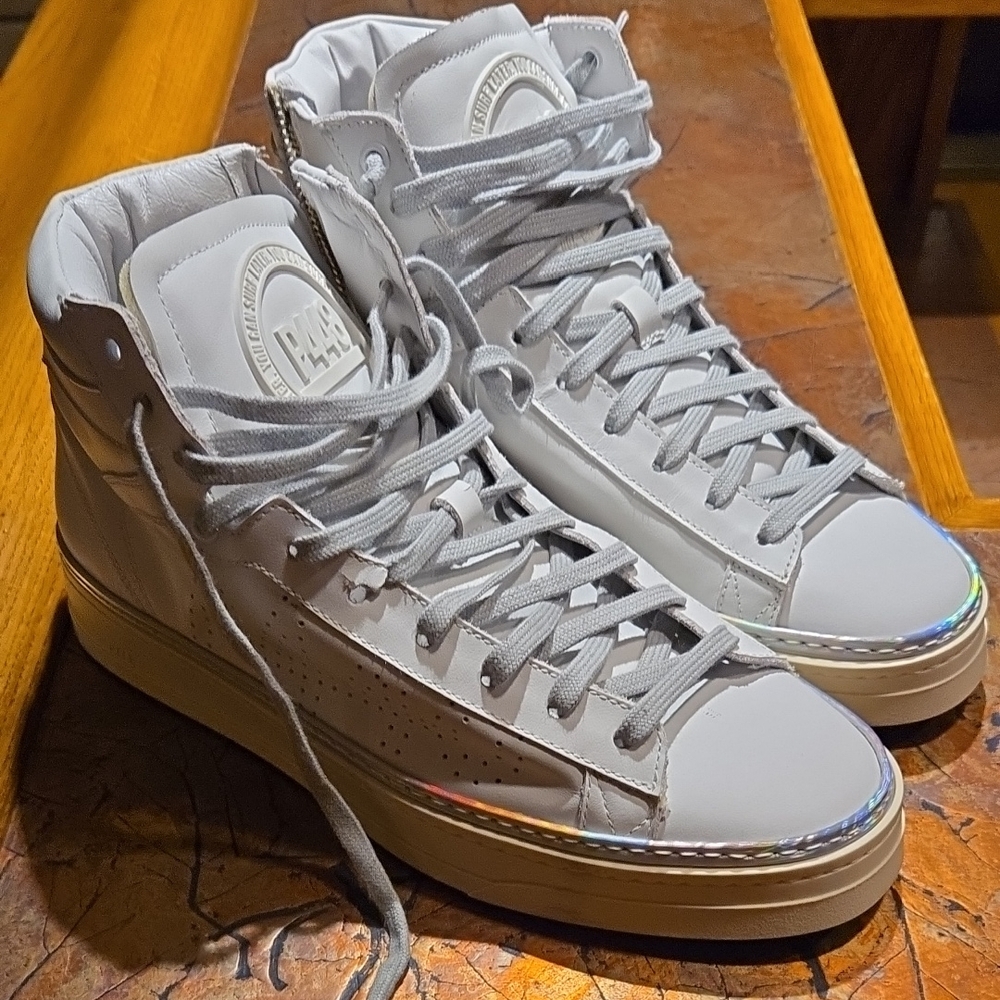 P448 Mens Leather Sneakers White